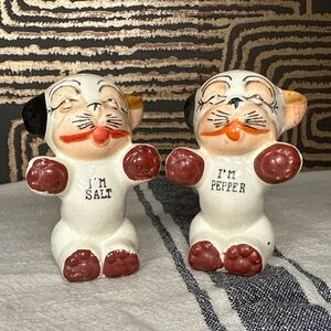 Vintage Cat Salt and Pepper Shakers